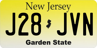 NJ license plate J28JVN