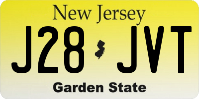 NJ license plate J28JVT