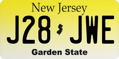 NJ license plate J28JWE