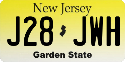 NJ license plate J28JWH