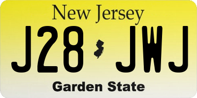 NJ license plate J28JWJ