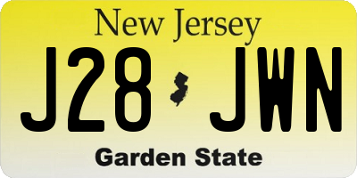 NJ license plate J28JWN