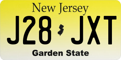 NJ license plate J28JXT