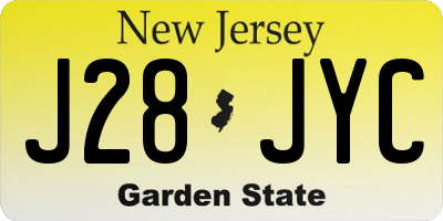 NJ license plate J28JYC