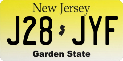 NJ license plate J28JYF