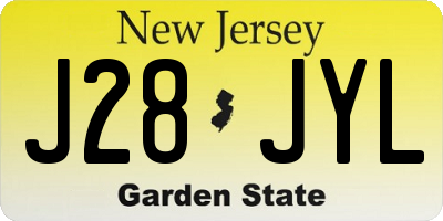 NJ license plate J28JYL