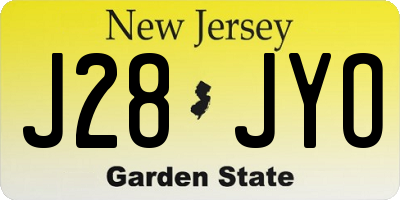 NJ license plate J28JYO