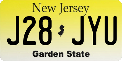 NJ license plate J28JYU