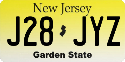 NJ license plate J28JYZ