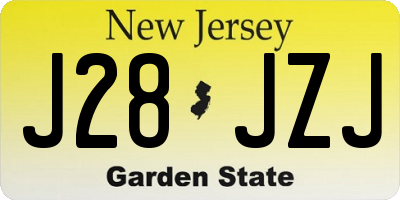 NJ license plate J28JZJ