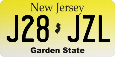 NJ license plate J28JZL