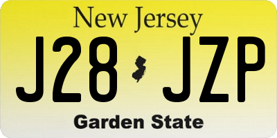 NJ license plate J28JZP