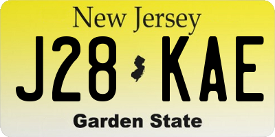 NJ license plate J28KAE
