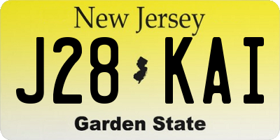 NJ license plate J28KAI