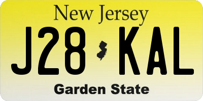 NJ license plate J28KAL