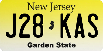 NJ license plate J28KAS