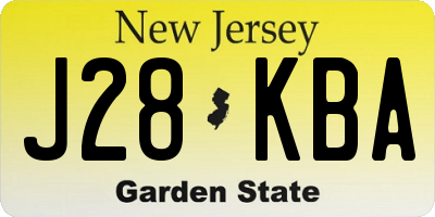 NJ license plate J28KBA