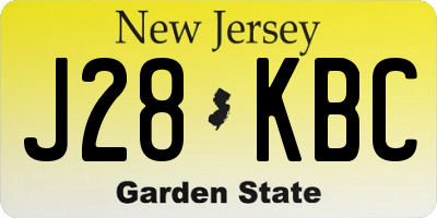 NJ license plate J28KBC