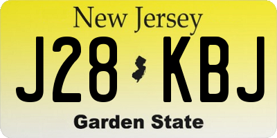 NJ license plate J28KBJ