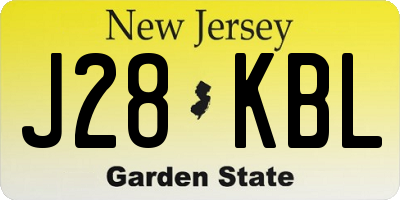 NJ license plate J28KBL