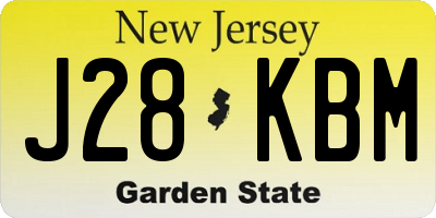 NJ license plate J28KBM