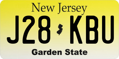 NJ license plate J28KBU