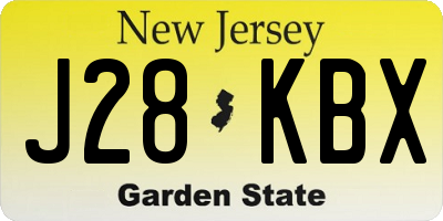 NJ license plate J28KBX