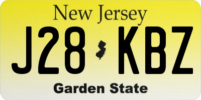 NJ license plate J28KBZ