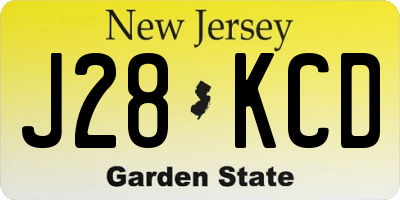 NJ license plate J28KCD