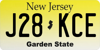 NJ license plate J28KCE