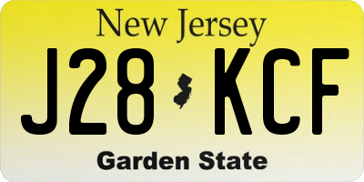 NJ license plate J28KCF