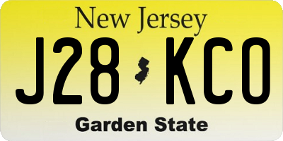 NJ license plate J28KCO