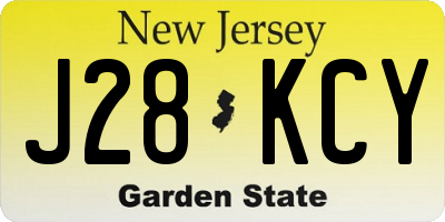 NJ license plate J28KCY