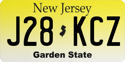 NJ license plate J28KCZ
