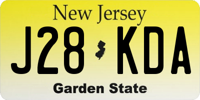 NJ license plate J28KDA