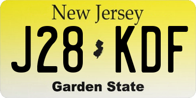 NJ license plate J28KDF