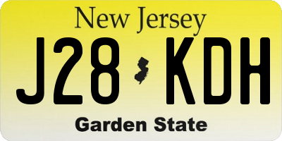 NJ license plate J28KDH