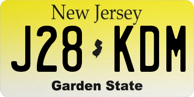 NJ license plate J28KDM