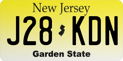 NJ license plate J28KDN