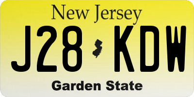 NJ license plate J28KDW