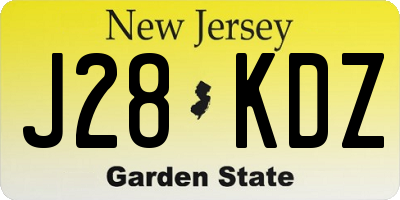 NJ license plate J28KDZ