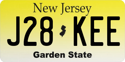 NJ license plate J28KEE