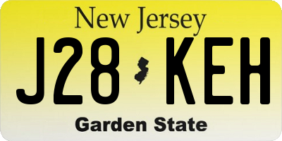 NJ license plate J28KEH