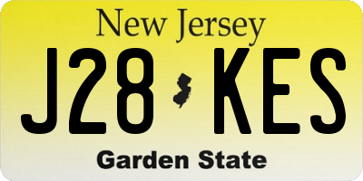 NJ license plate J28KES