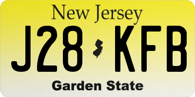 NJ license plate J28KFB