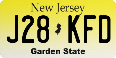 NJ license plate J28KFD