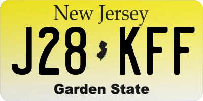 NJ license plate J28KFF