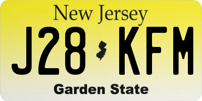 NJ license plate J28KFM