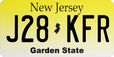 NJ license plate J28KFR