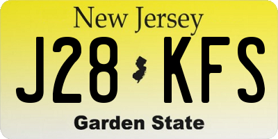 NJ license plate J28KFS